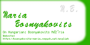 maria bosnyakovits business card